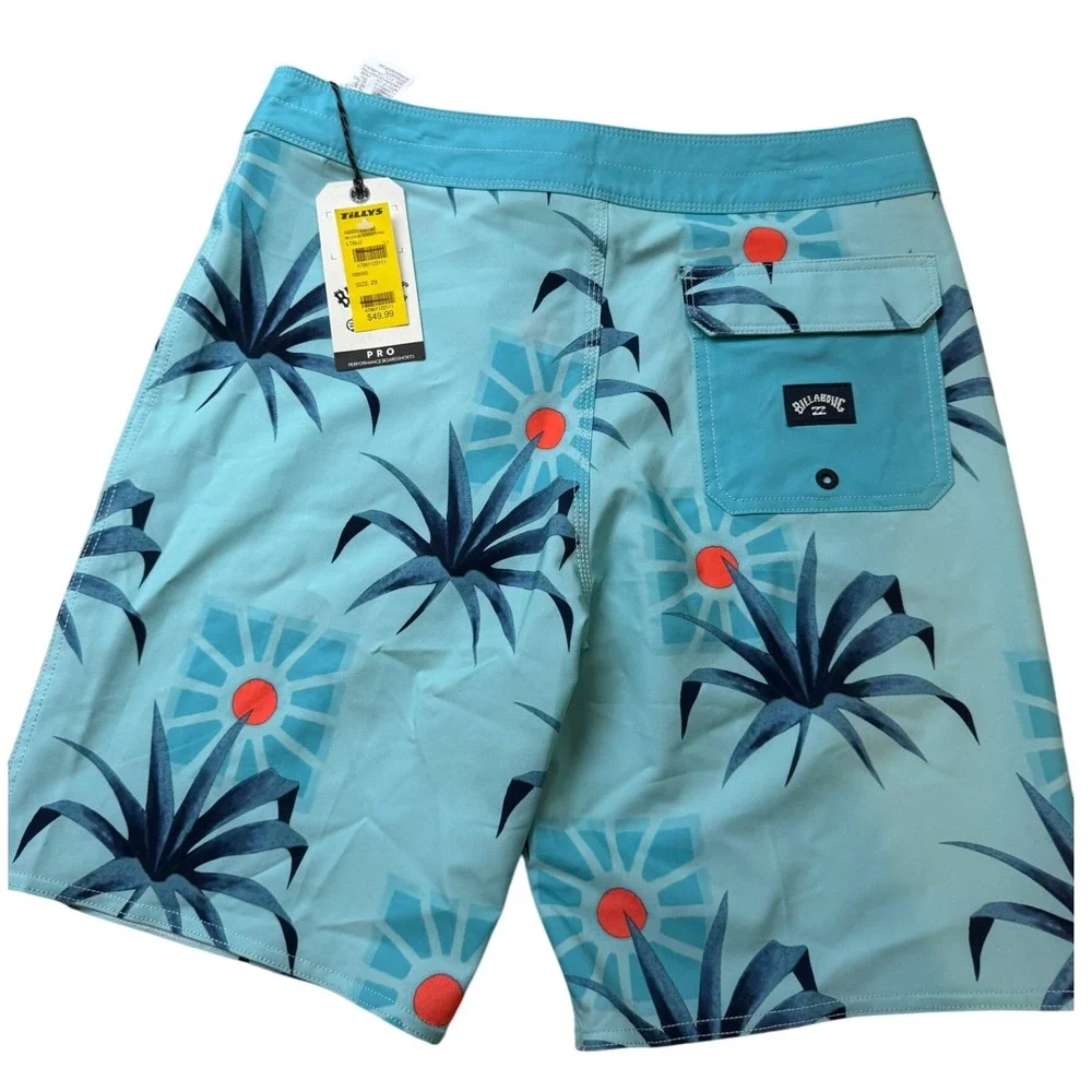 Billabong Upcycler Sundays Pro Boardshorts Blue‎ Palm Print – Size 29 NWT